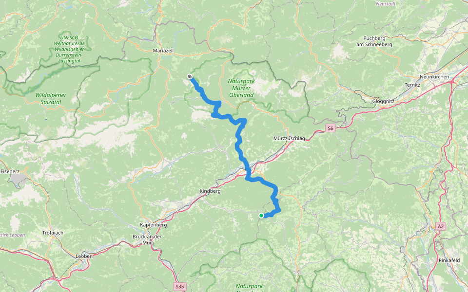 Steirischer Mariazellerweg 06B walking route map in Völlegg