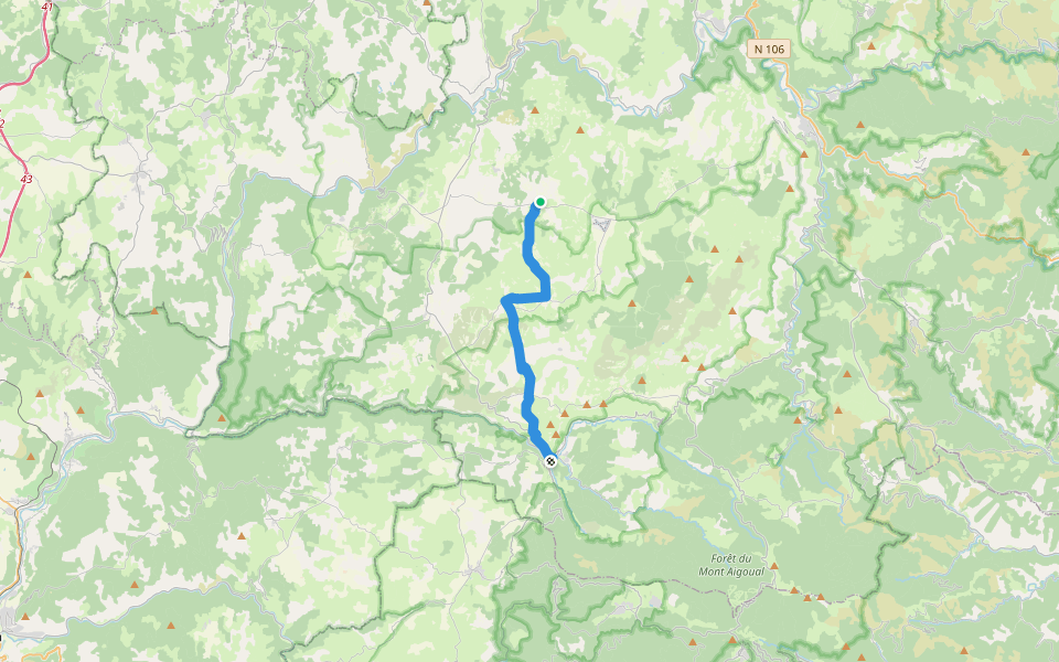 CSG 07 : Mas de Val - Meyrueis walking route map in Mas-Saint-Chély