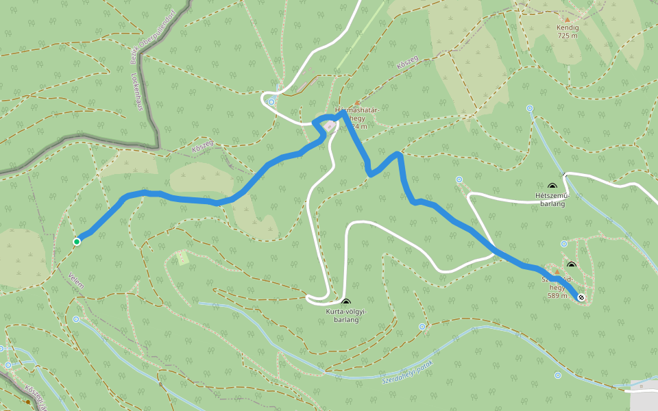 K+ (Szent Vid-kápolna) walking route map in Velem