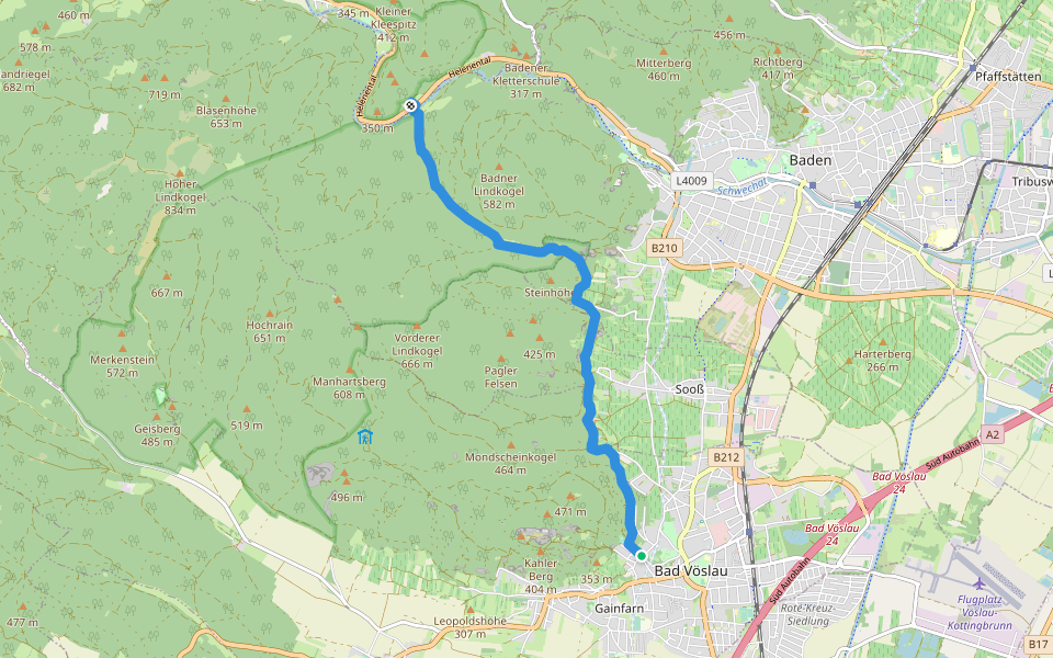 Bad Vöslau -Jägerhaus - Cholerakapelle walking route map in Bad Vöslau