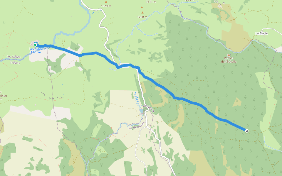CSG 04C1 : Refuge du Rajas - Carrefour TMA walking route map in Les Salces