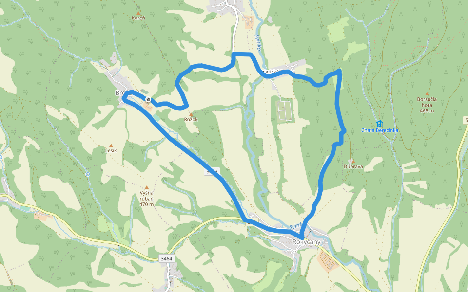 Historický chodník walking route map in Brežany