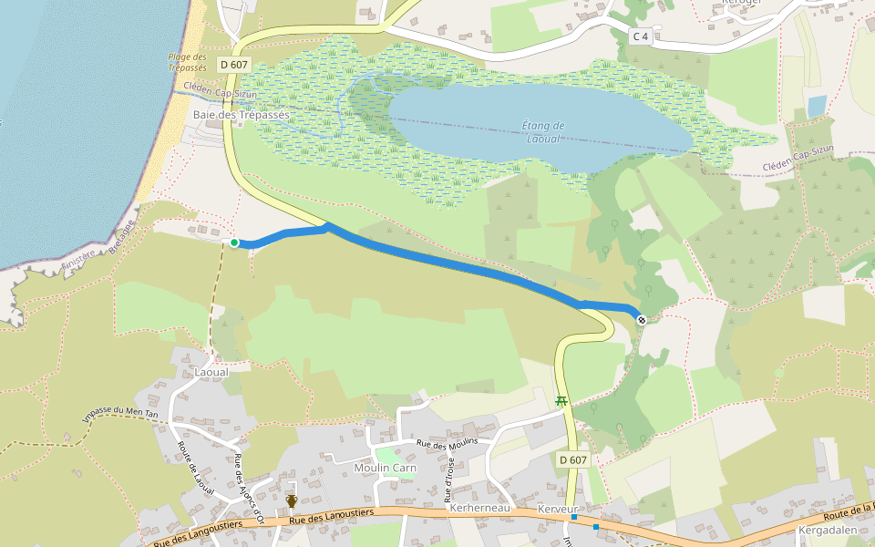 PR 1 proposed walking route map in Plogoff