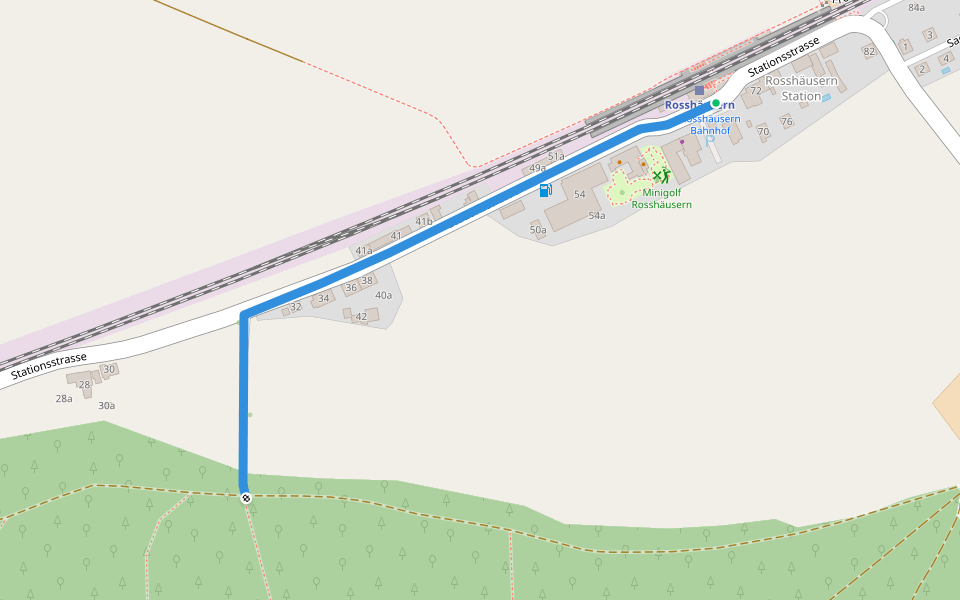 Rosshäusern/Station - Mädersforst-Ischlag walking route map in Rosshäusern