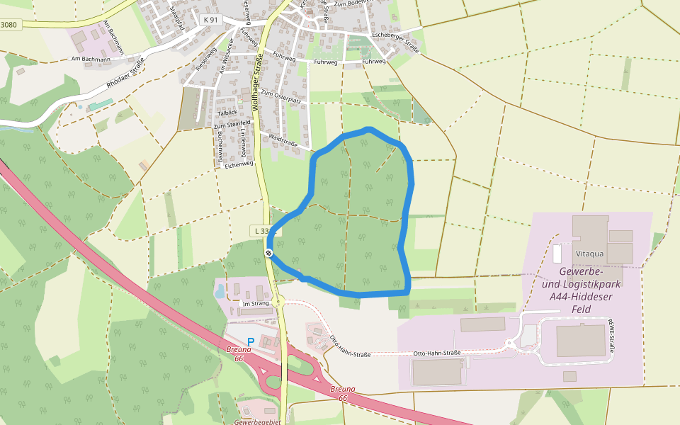 Breuna - Naturparkweg 6 walking route map in Breuna
