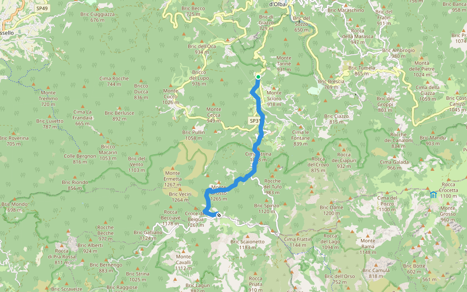 Piampaludo - Monte Beigua walking route map in Piampaludo