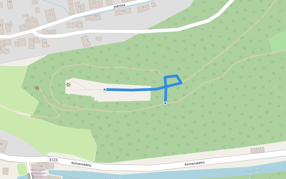 [M] odbočka na vyhlidku walking route map in Brandýs nad Orlicí