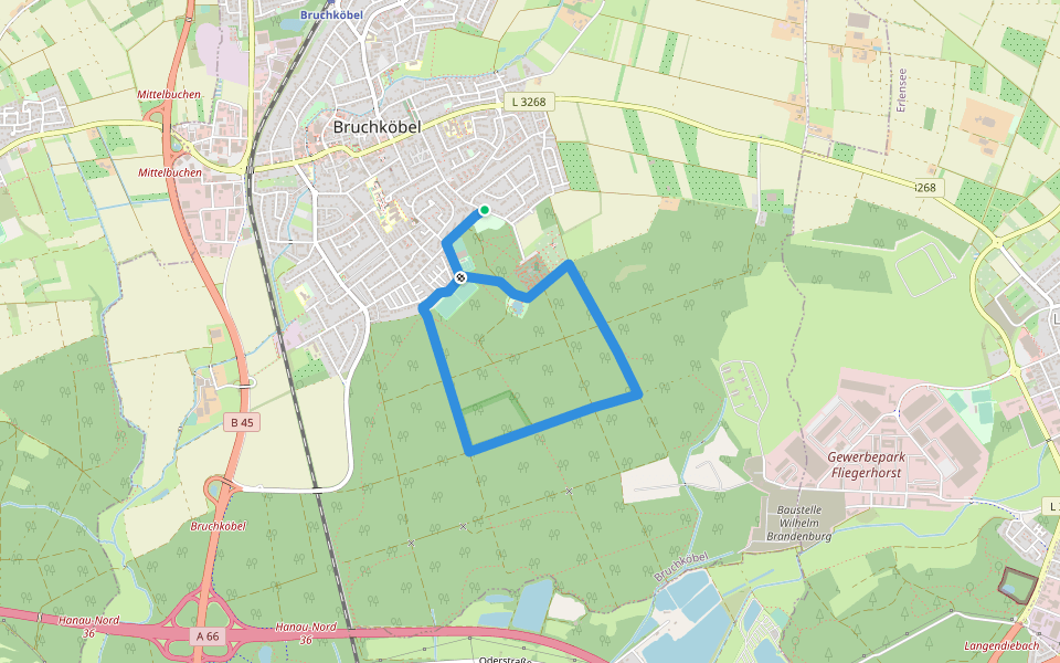 Bruchköbel Wanderweg 2 walking route map in Bruchköbel