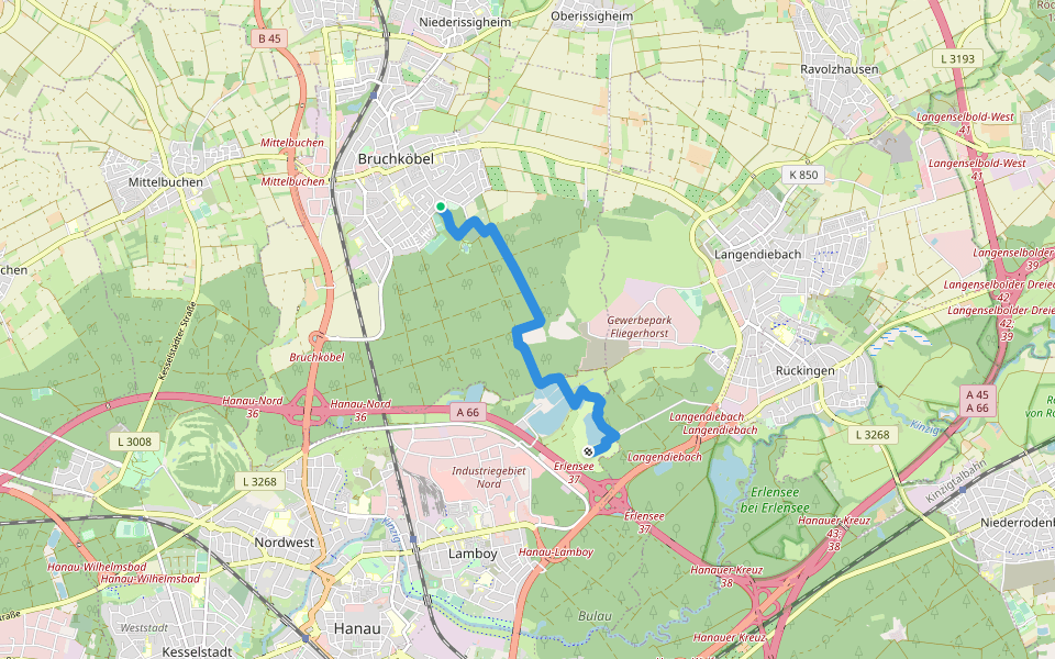 Bruchköbel Wanderweg 6 walking route map in Bruchköbel