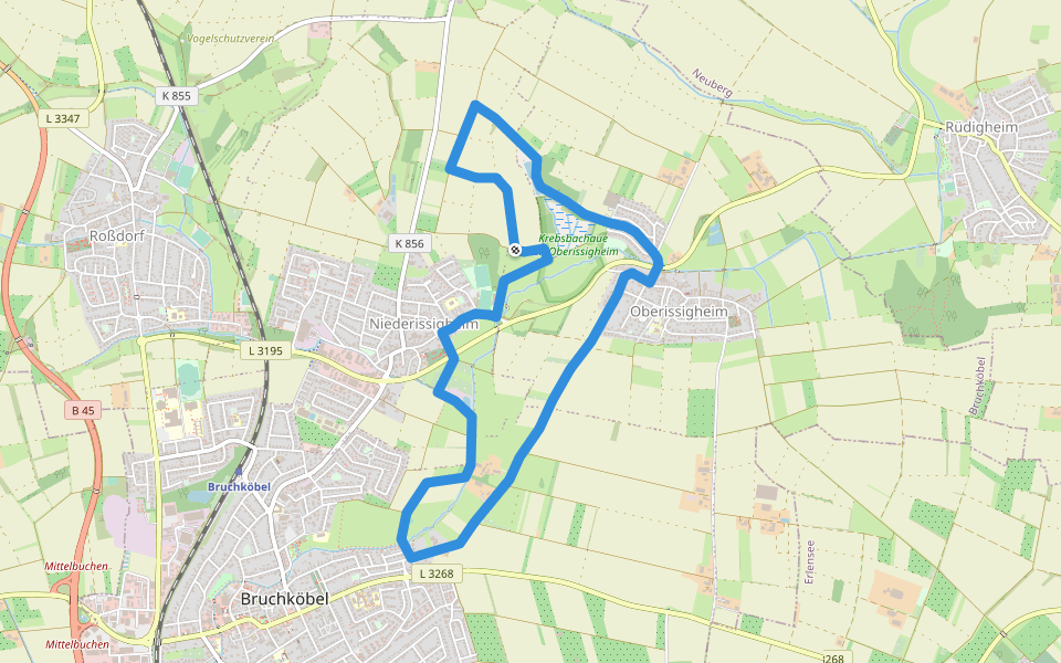 Bruchköbel Wanderweg 4 walking route map in Bruchköbel