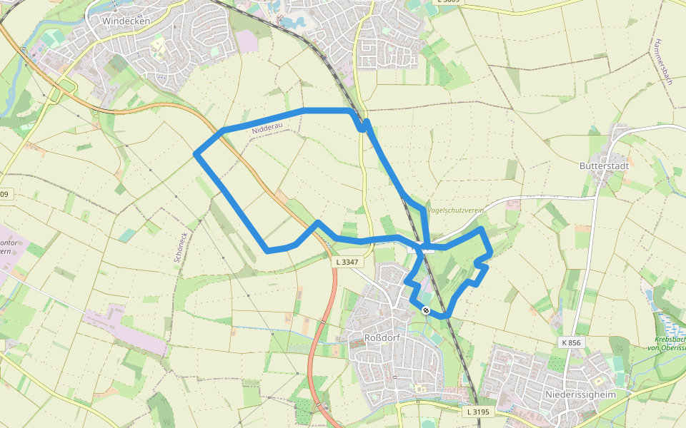 Bruchköbel Wanderweg 7 walking route map in Bruchköbel