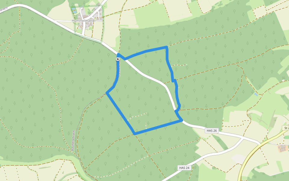 Rundweg Oberaurach O 8 walking route map in Oberaurach