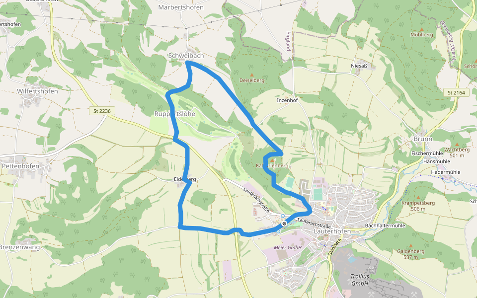 Rundweg Lauterhofen LTH4 walking route map in Lauterhofen