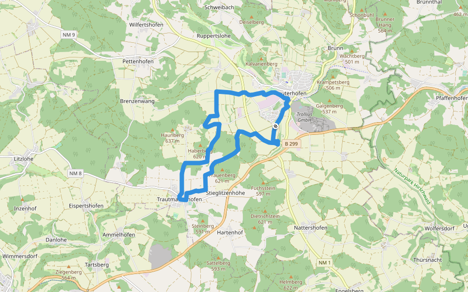 Rundweg Lauterhofen LTH5 walking route map in Lauterhofen