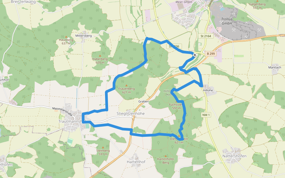 Rundweg Lauterhofen LTH6 walking route map in Lauterhofen