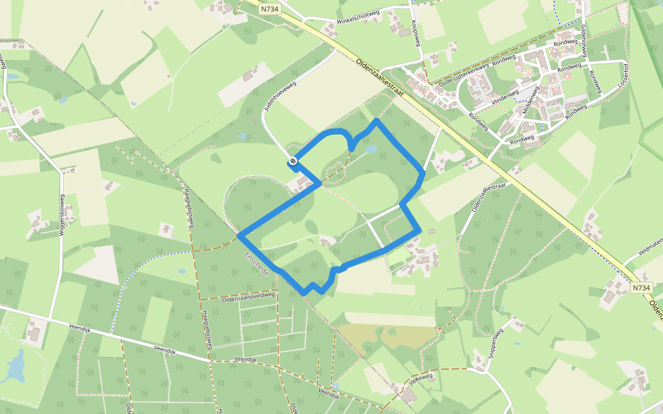 WNW Twente- Snippert - groene route walking route map in Losser