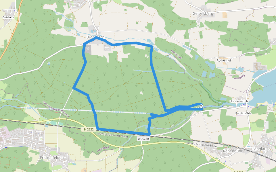 Fränkisches Seenland 113 walking route map in Pfofeld
