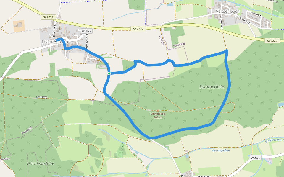 Fränkisches Seenland 142 walking route map in Pfofeld