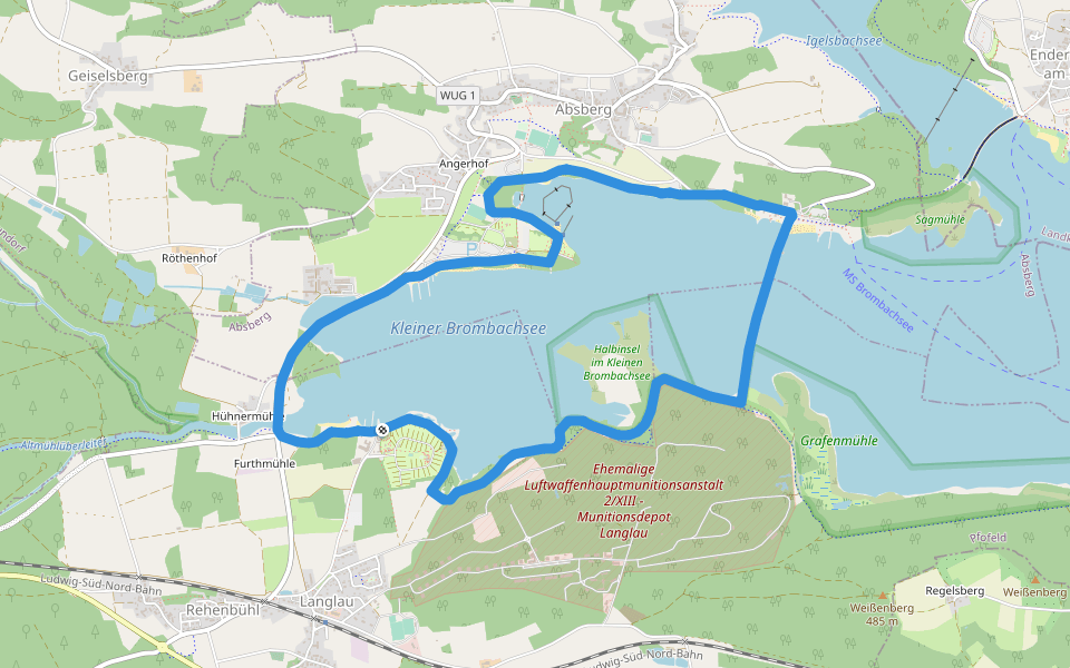 Fränkisches Seenland 138 walking route map in Pfofeld