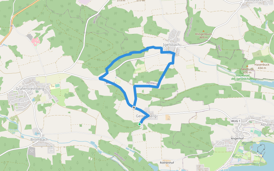 Fränkisches Seenland 116 walking route map in Haundorf
