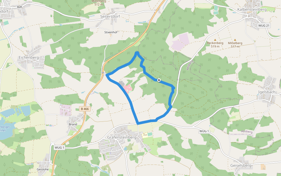 Fränkisches Seenland 114 walking route map in Haundorf