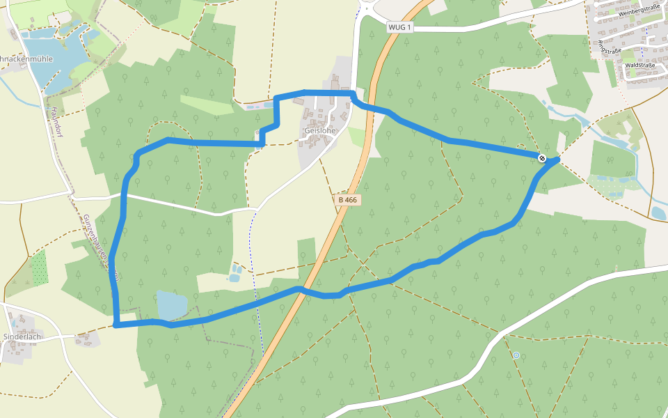 Fränkisches Seenland 110 walking route map in Haundorf