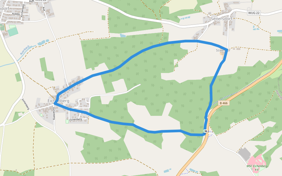 Fränkisches Seenland walking route map in Haundorf