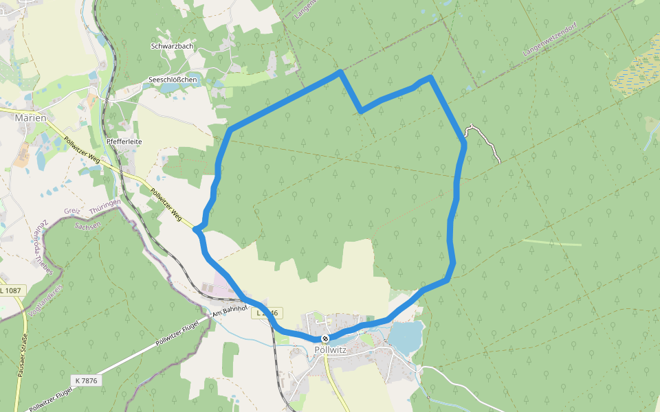 Rundweg "Nord" walking route map in Vogtländisches Oberland