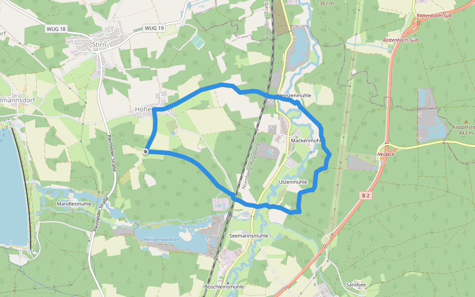 Pleinfeld 79 walking route map in Pleinfeld