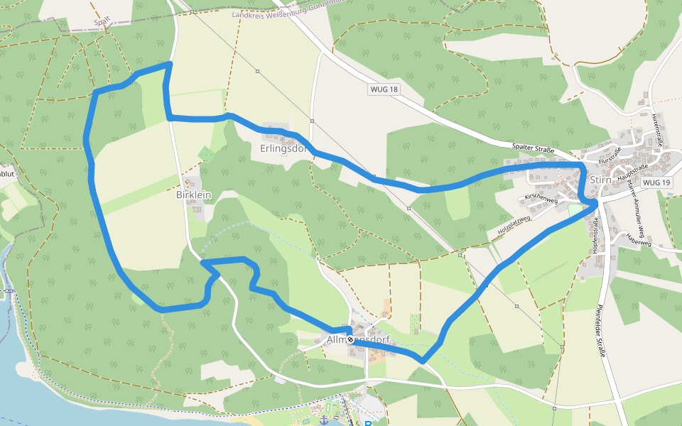 Pleinfeld 83 walking route map in Pleinfeld