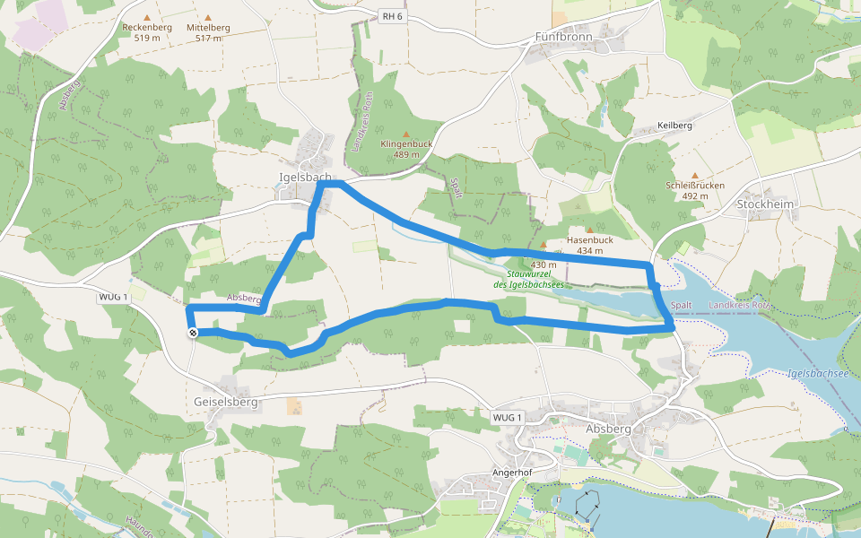 Absberg 37 walking route map in Haundorf