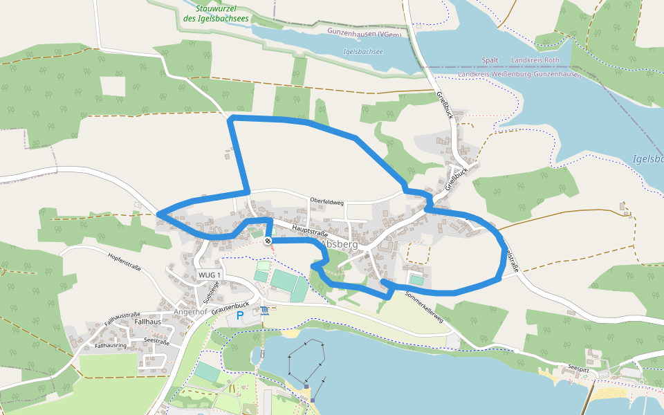 Mühlenweg walking route map in Absberg