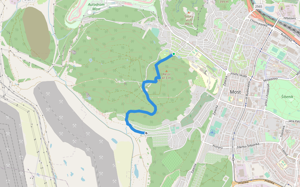 NS Ressl walking route map in Most