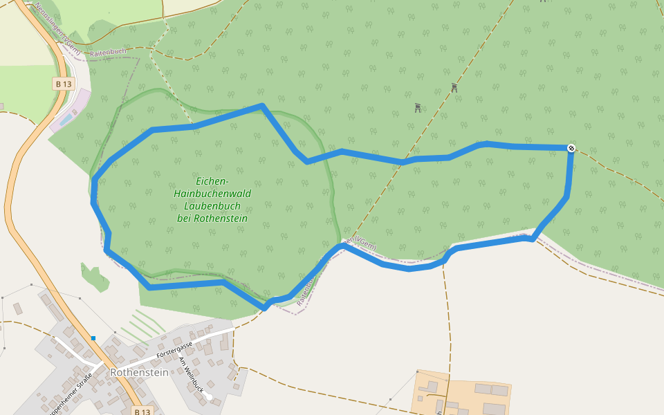 Waldlehrpfad am Laubenbuch walking route map in Raitenbuch