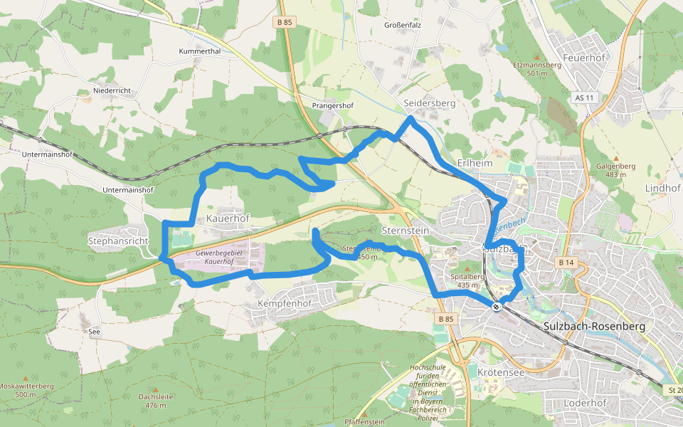 Sulzbach-Rosenberg 4 walking route map in Sulzbach-Rosenberg