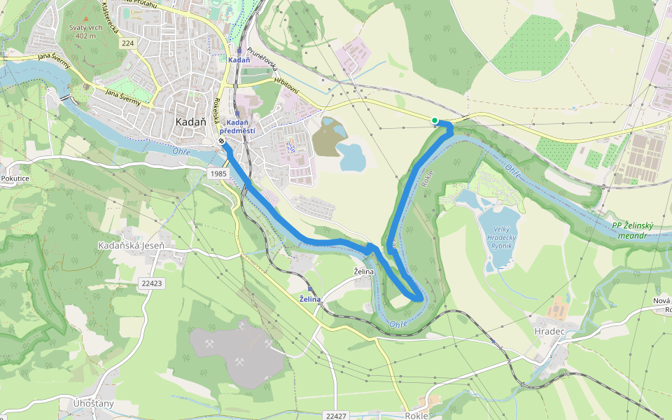 NS Želinský meandr walking route map in Kadaň