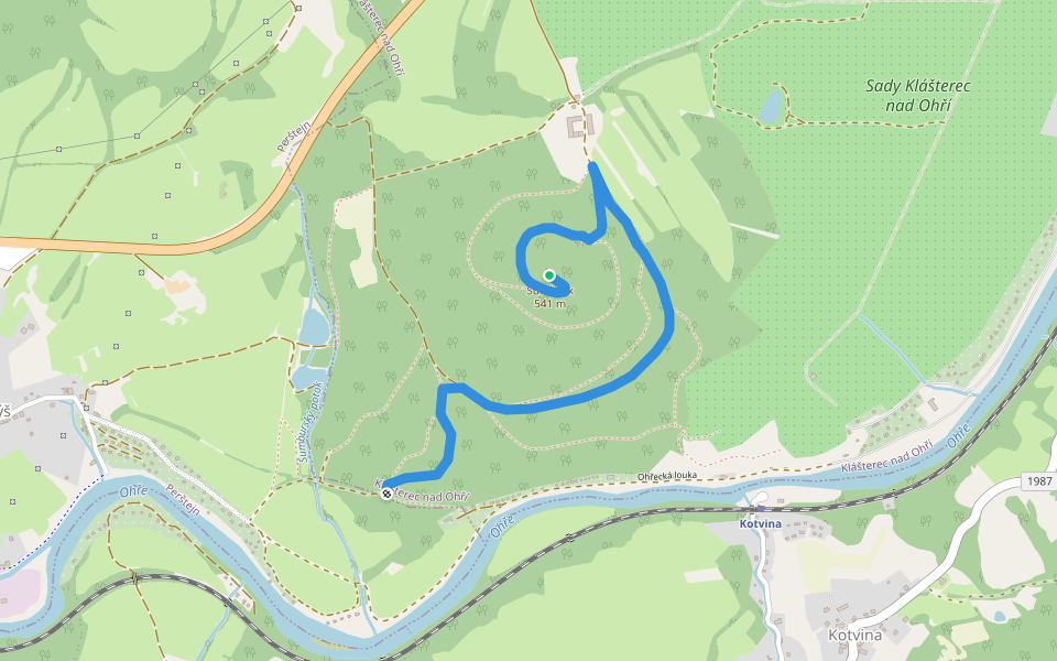 [Ž] Šumná (rozc.) - Šumná (zříc.) walking route map in Klášterec nad Ohří