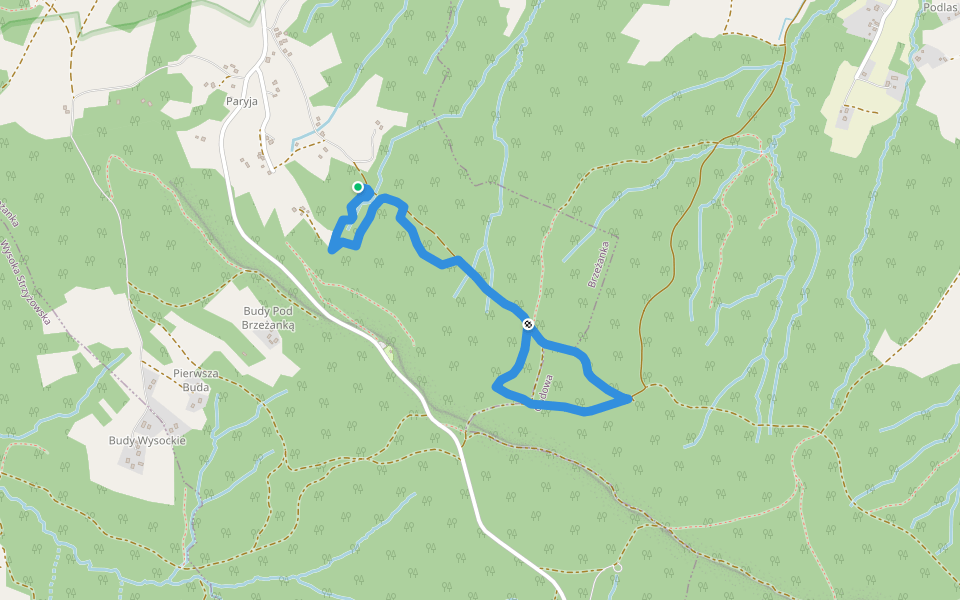 Polski Teksas - Ścieżka geologiczna Osuwisko w Brzeżance walking route map in Brzeżanka