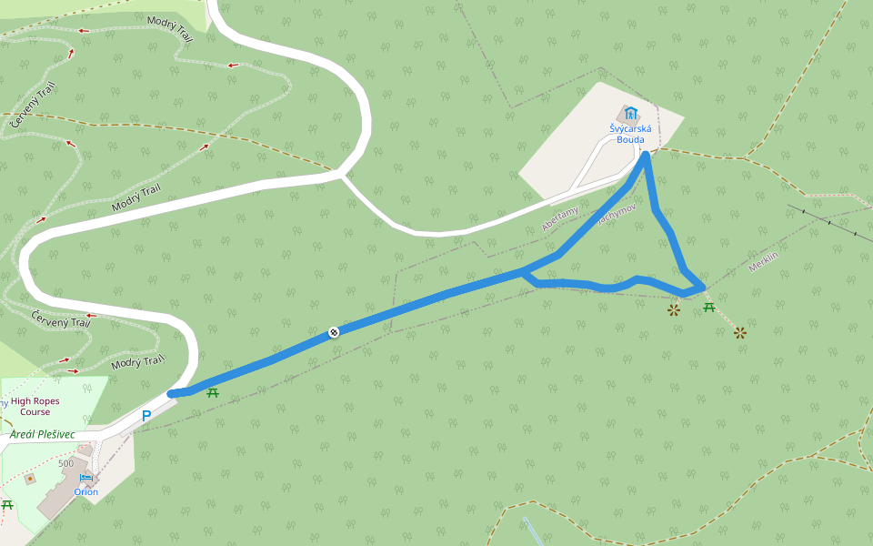 NS Kruškohorských pověstí walking route map in Abertamy