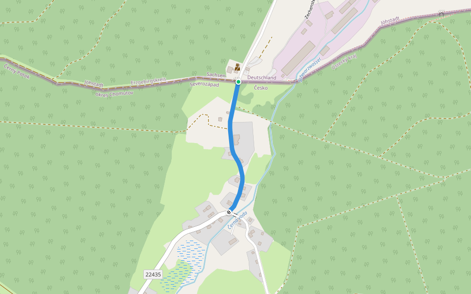 [Ž] Černý potok - Černý potok CZ/D walking route map in Jöhstadt