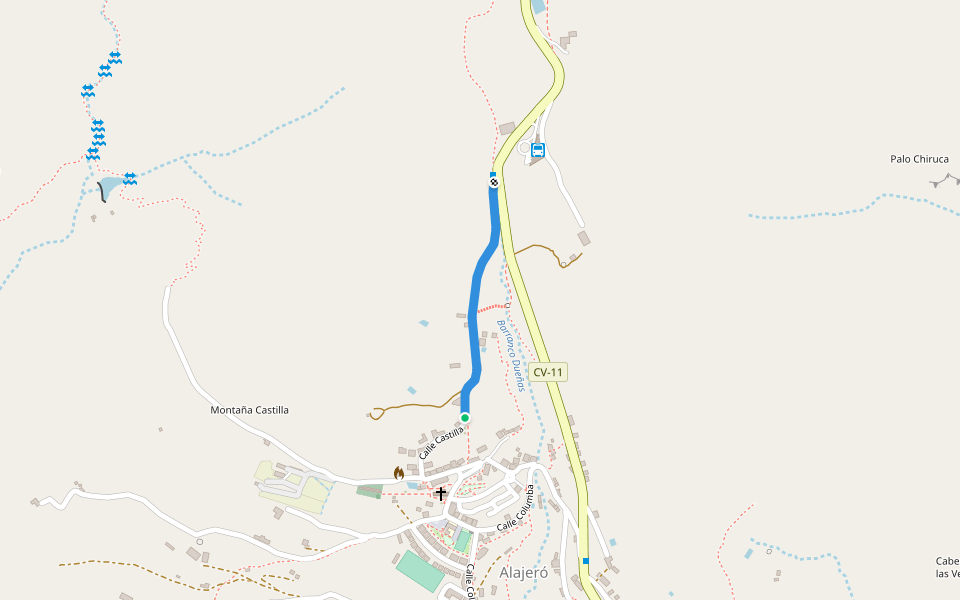 Ruta 21 walking route map in Alajeró