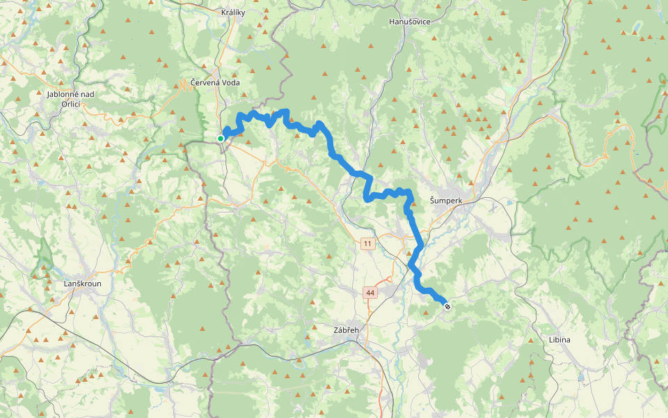 [Z] Mlýnický dvůr - Brníčko walking route map in Červená Voda