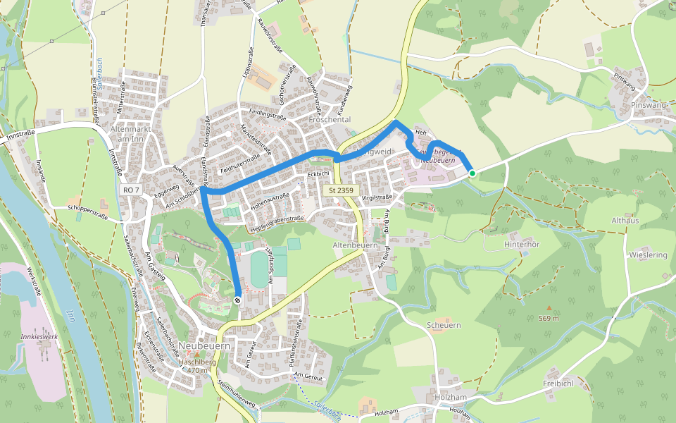 Wanderweg 25 - Neubeuern walking route map in Neubeuern