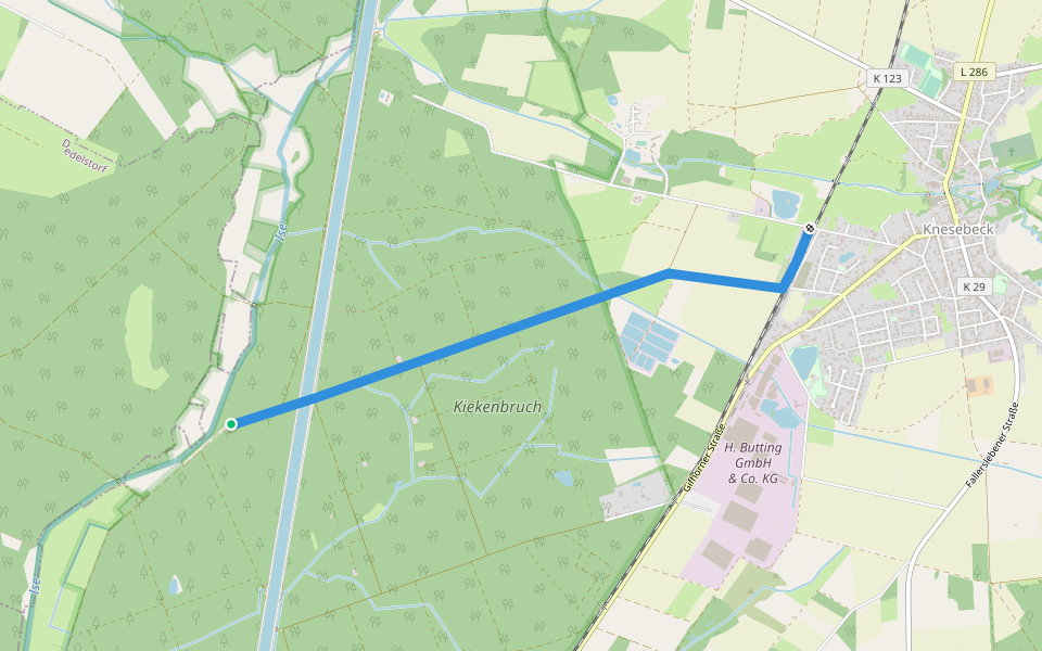 Wanderweg zum Isetal walking route map in Wittingen