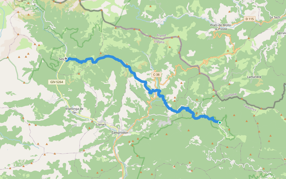 GR11 E08 - Beget - Setcases walking route map in Beget
