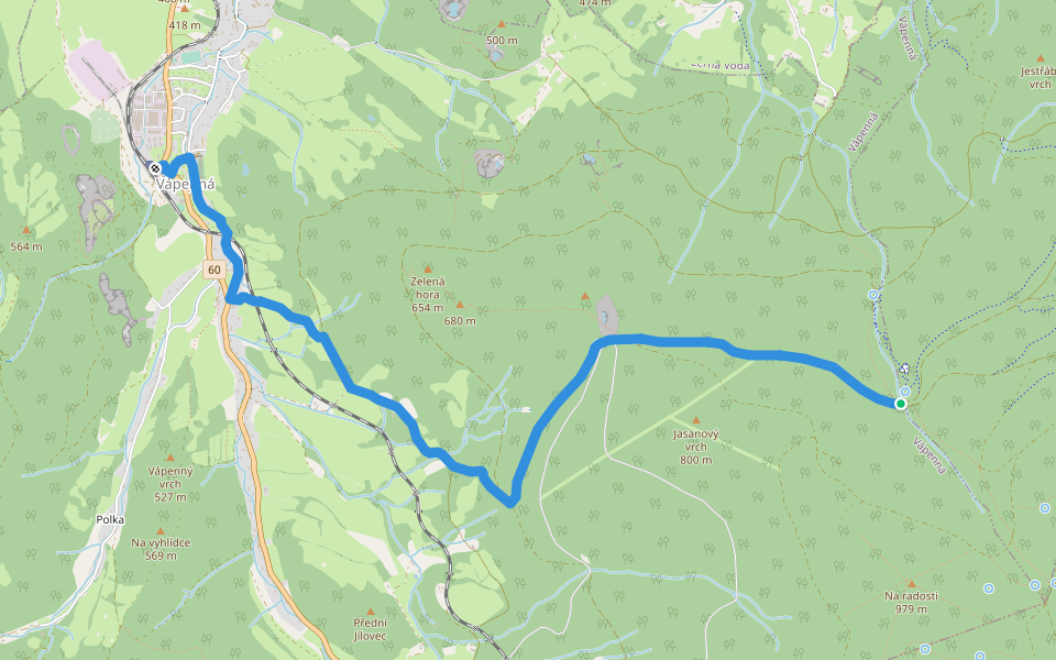 [M] Vápenná - Pod Sokolím walking route map in Vápenná