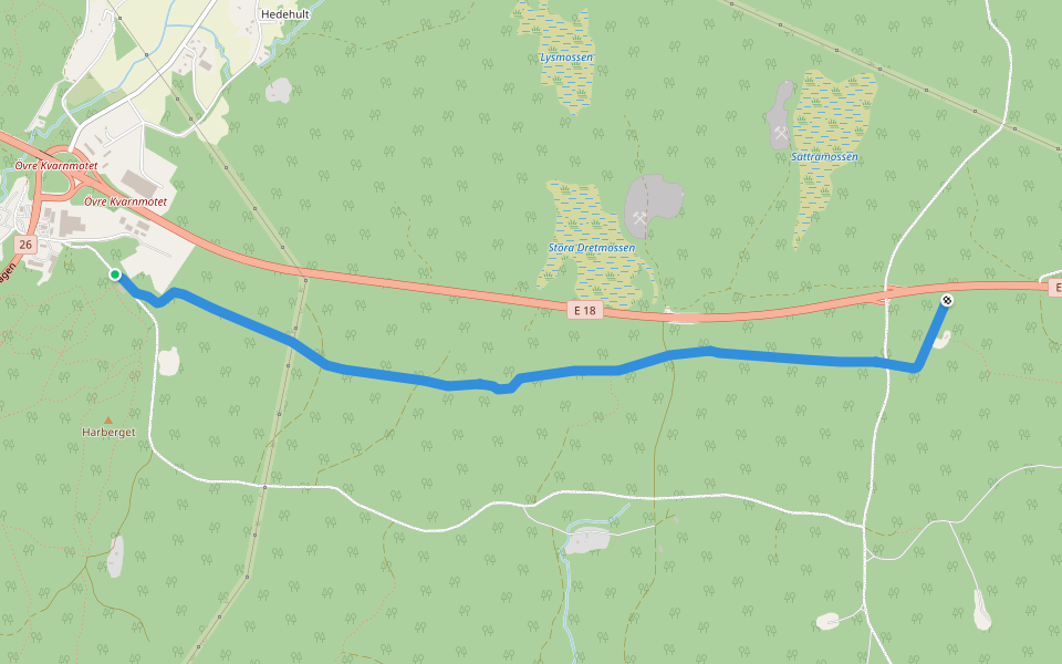 Sättraleden walking route map in Kristinehamn