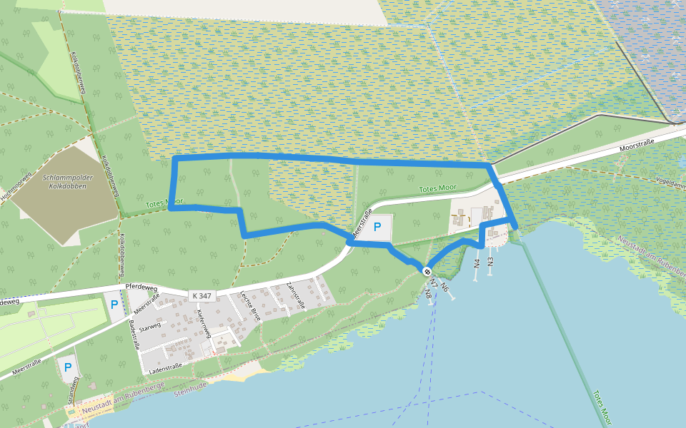 Mardorf Rundwanderweg M4 (Moorweg) walking route map in Neustadt am Rübenberge