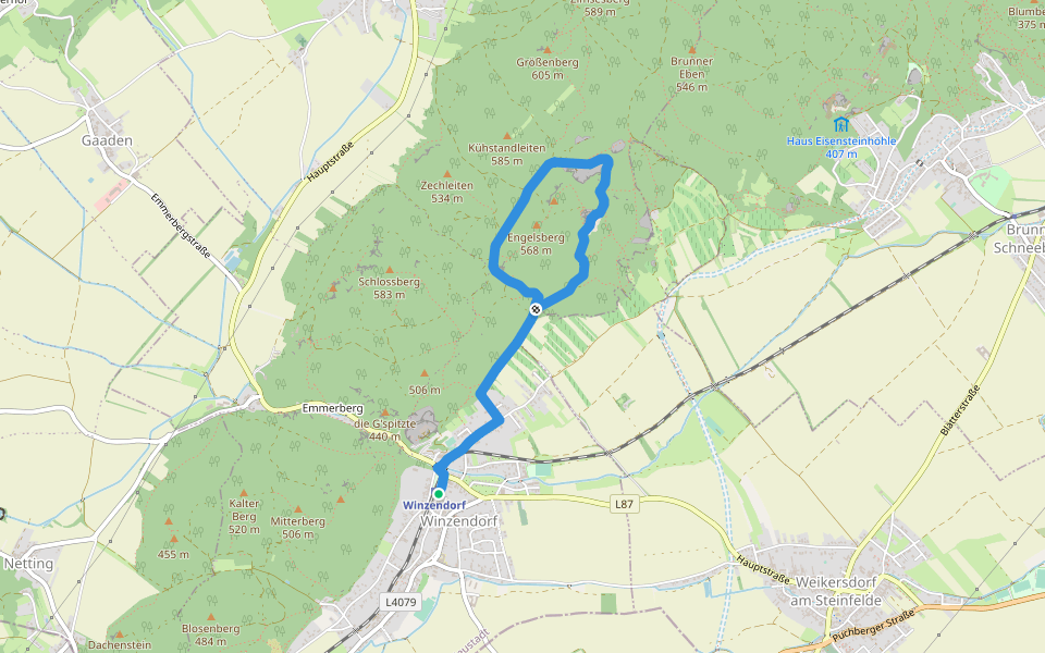 Zum Engelsberg walking route map in Winzendorf