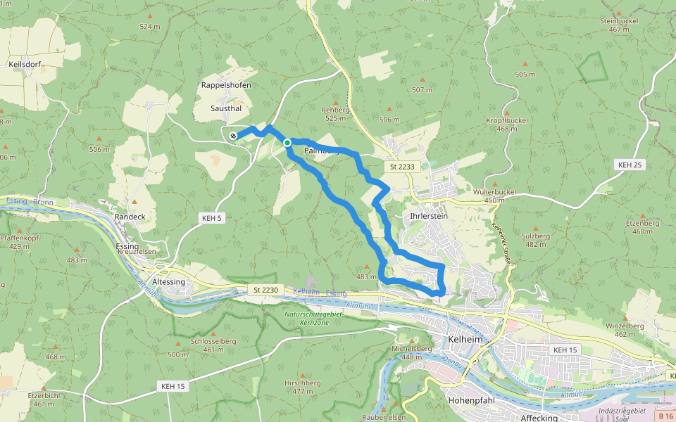 Ortswanderweg Ihrlerstein walking route map in Ihrlerstein